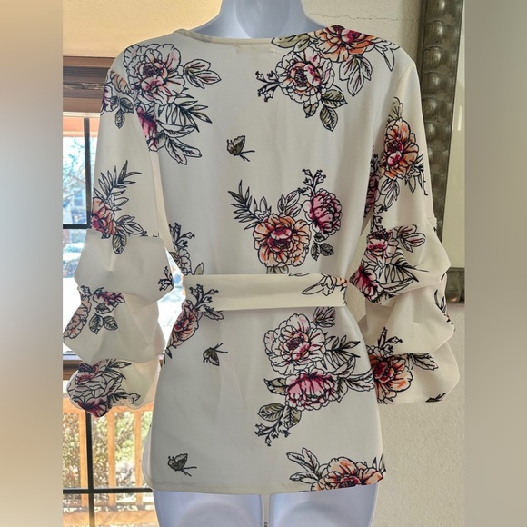 Maurices Ruffled Sleeve Floral Blouse - Picture 2 of 6